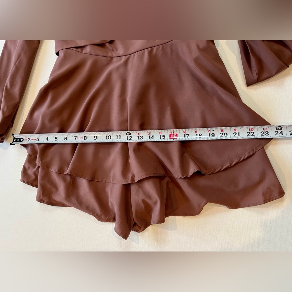 New Lyaner Romper with Skirt Overlay Medium Long Sleeve Shorts Coquette - Picture 5 of 15